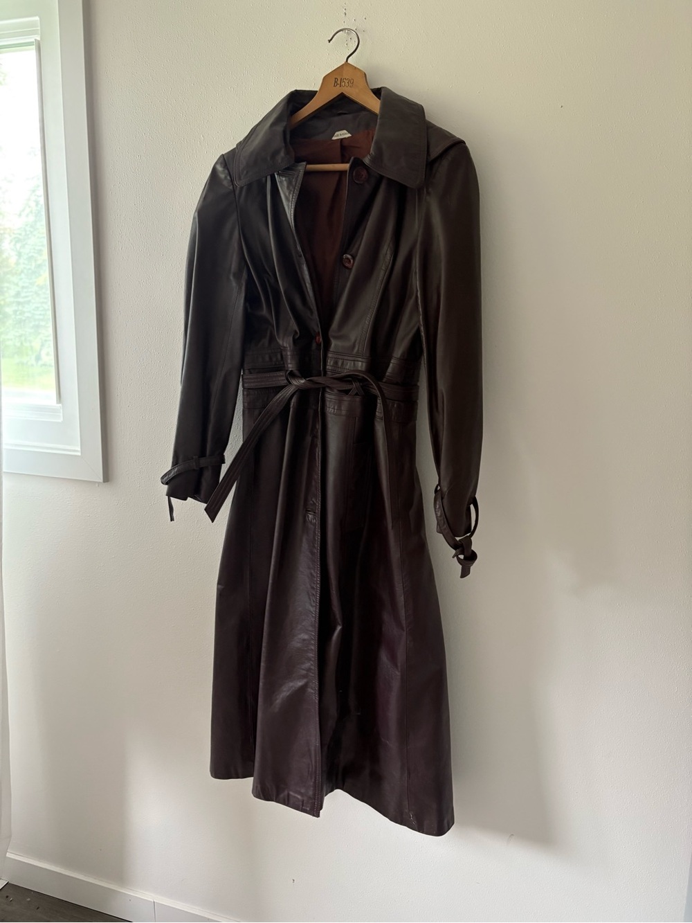 Vintage leather trench coat